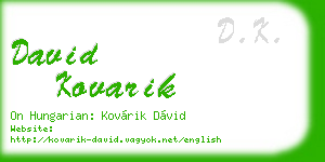 david kovarik business card
